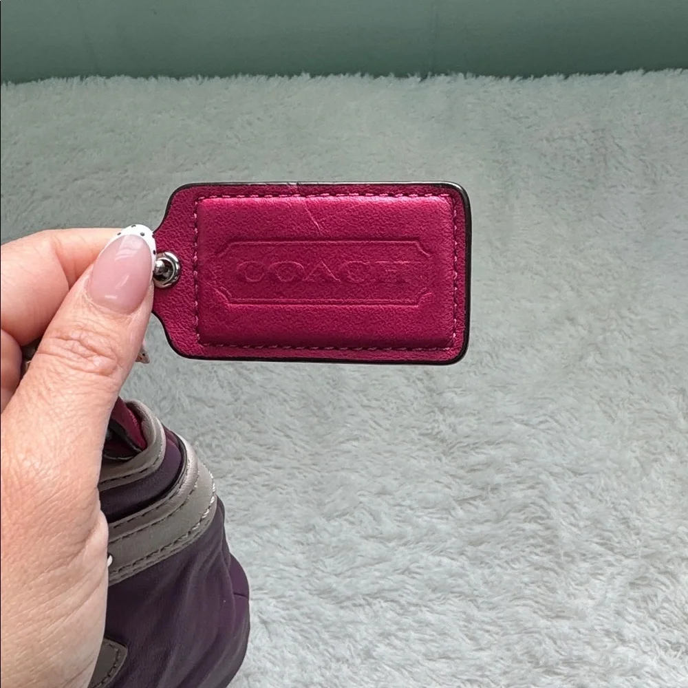 Coach Purple Shoulder Bag Vintage bag with Pink Chain
